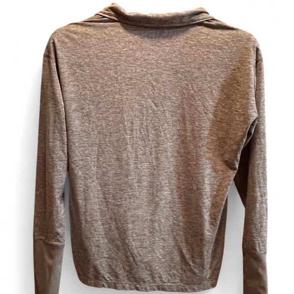 Nike Dri-FIT Gray Running Quarter Zip Long Sleeve Top thumb holes Womens Medium - Picture 3 of 5